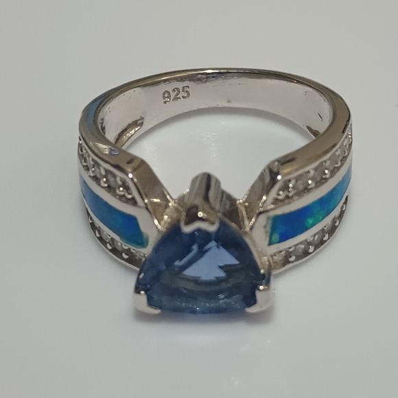 Ethically Sourced Silver Gemstone Wedding Rings For Women, Sz 6 - Picture 5 of 13